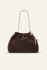 Medium Suede bag - Chocolate