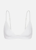 White bra on a light gray background